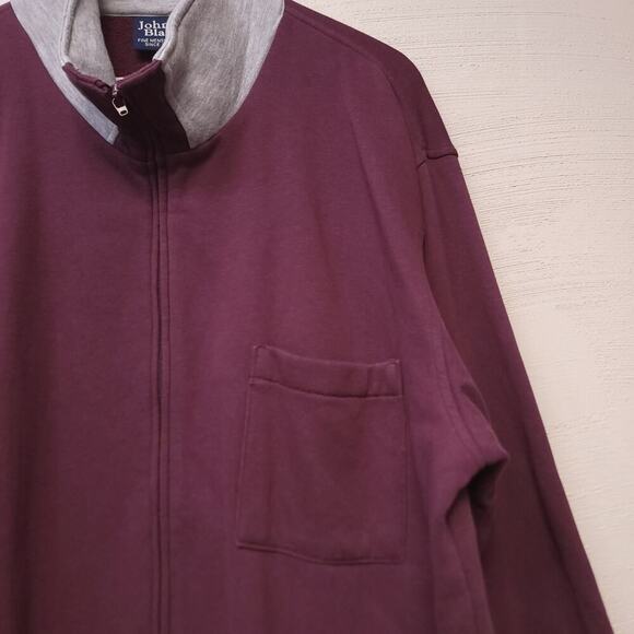 John Blair Sweatshirt Size Xl Men's Full Zip Maroon Burgandy Cotton Blend Adult - Picture 4 of 9